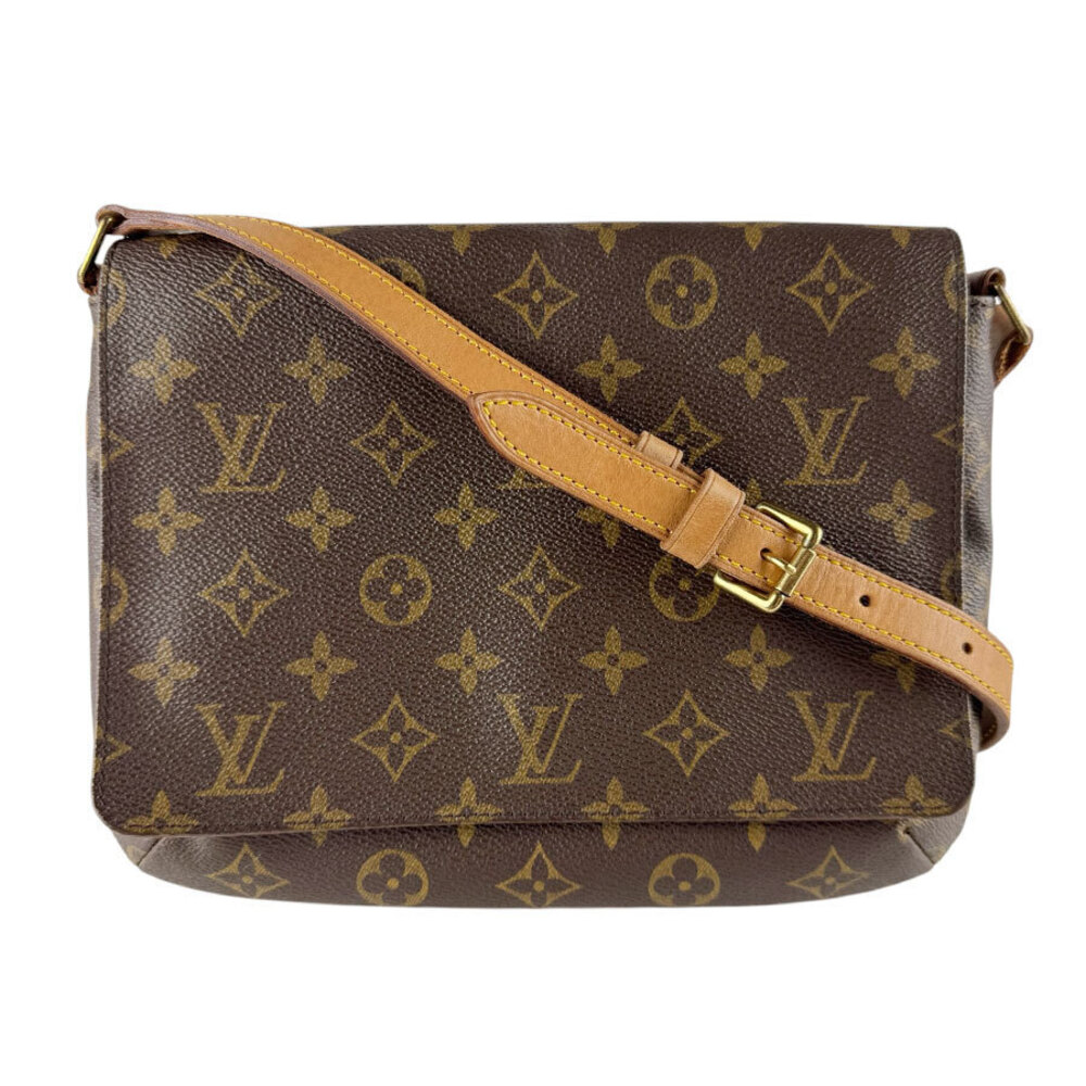 Louis Vuitton Shoulder Bag Monogram Musette Tango Short Canvas Brown
